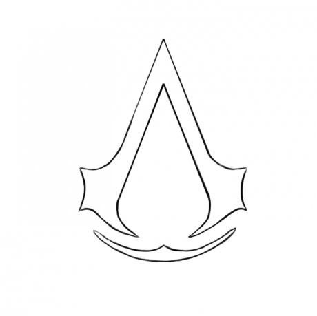 an image of the logo for the video game's avatar, which is outlined in black and white