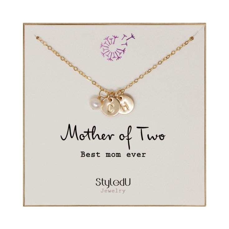 PRICES MAY VARY. ✔️THE LOVE BETWEEN A MOTHER AND CHILDREN: This dainty, beautiful initial necklace symbolizes the unbreakable bond between mother and children. We custom hand stamp your children’s initials onto the pendant to embody the unique relationship you have with your children. Keep “Mother of Two” close to your heart to express the sincerity of your love for your children, and let motherhood empower you. Perfect a sentimental gift to honor moms, mothers, yourself, and all the amazing wom Small Gift For Mom, Anniversary Charm Necklaces With Hallmark For Gift, Anniversary Gift Charm Necklaces With Hallmark, Gold Jewelry For Birthday And Christmas, Mother's Day Yellow Gold Charm Necklace With Hallmark, Mother's Day Yellow Gold Charm Necklaces With Hallmark, Personalized Gold Charm Necklace For Christmas, Personalized Gold Charm Necklaces For Christmas, Personalized Jewelry For Christmas Wedding