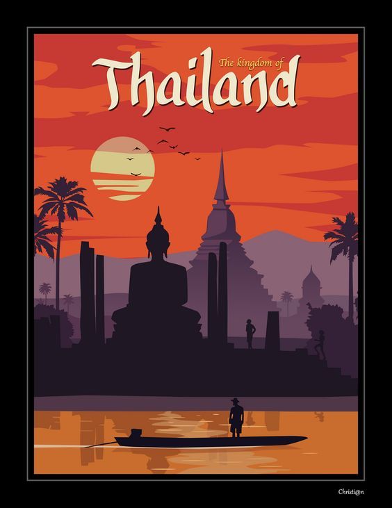 a poster with the words thailand on it