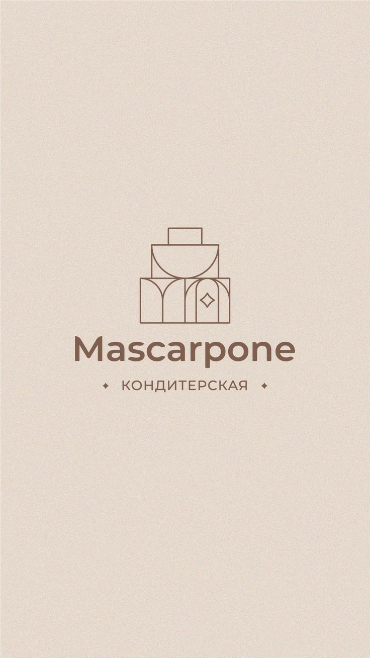 the logo for mascarponee is shown in brown and tan colors, with an image of a man's head