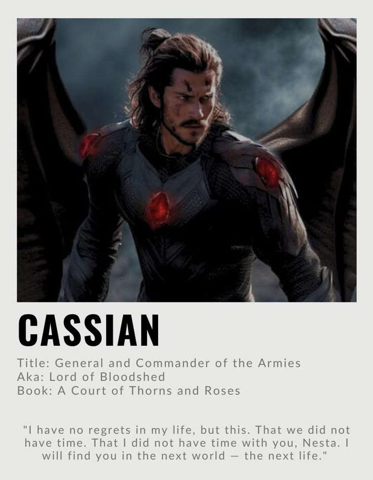 an image of a man with wings in his hand and the words cassian above him