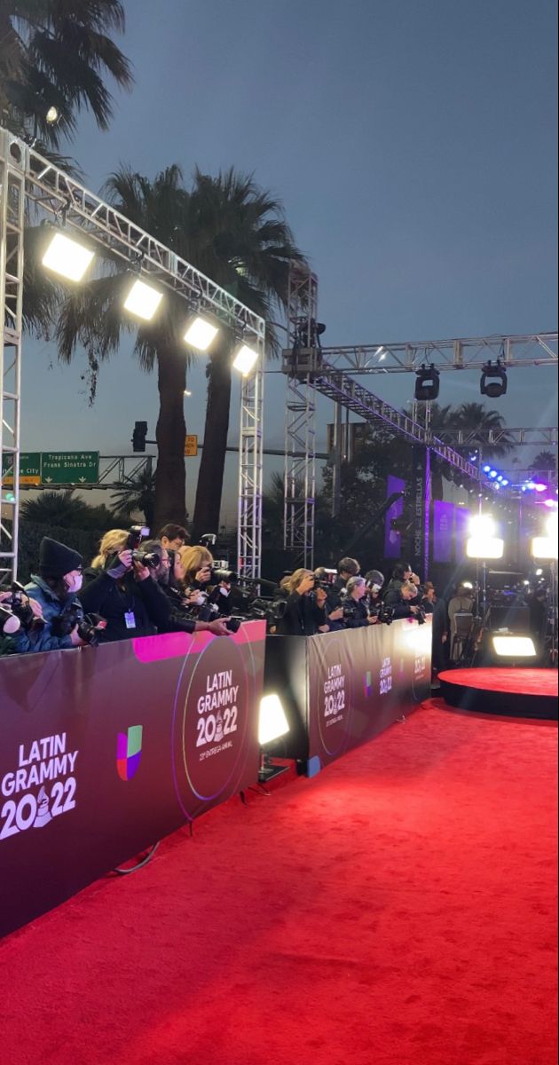 people are lined up on the red carpet at an event