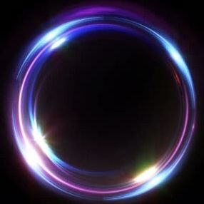 a circular object is shown in the dark with light streaks on it's surface