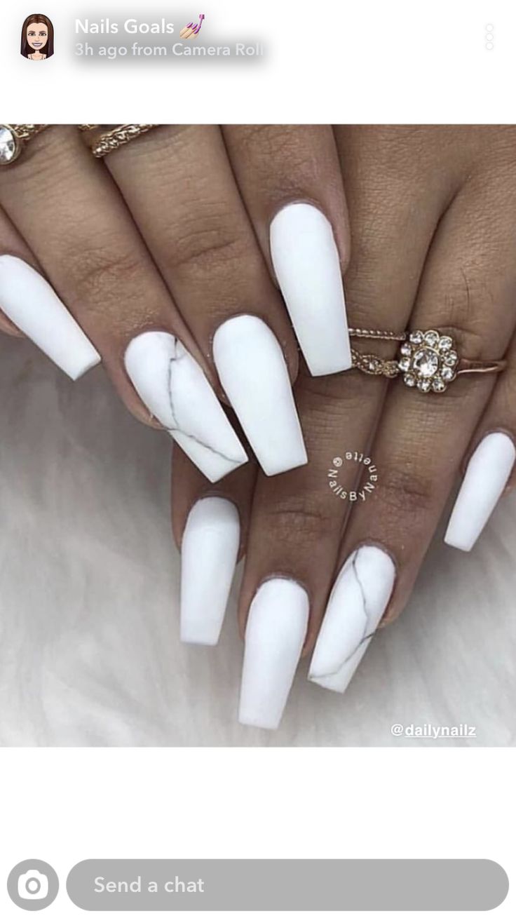 White Acrylic Nails Wedding, Acrylic Nails Marble, Acrylic Nails Wedding, White Marble Nails, Matte White Nails, Marble Acrylic Nails, Wedding Acrylic Nails, Nails Marble, Wedding Acrylic