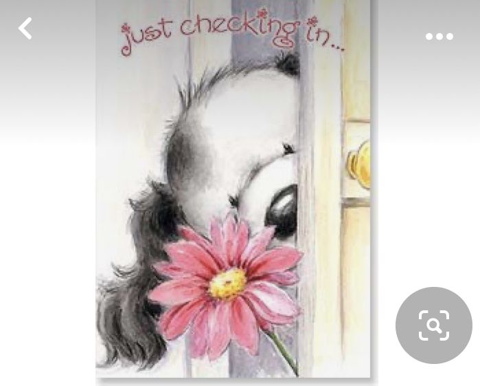 a watercolor painting of a girl holding a pink flower with the words just checking in