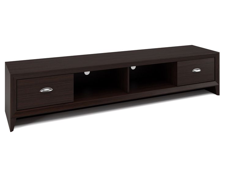 brown TV Stand for TVs up to 85" Lakewood Collection product image by CorLiving#color_modern-wenge Brown Tv Stand, Faux Wood Finish, Tv Stand With Drawers, Tv Bench, Concealed Storage, Long Bench, Open Shelves, Entertainment Space, Cable Management