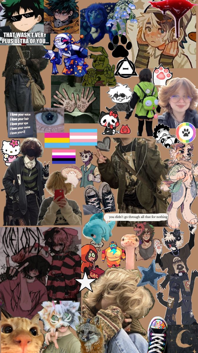 the collage shows many different types of people in their outfits and haircuts