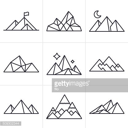 mountain icons in black and white on a white background stock photo getty images for free