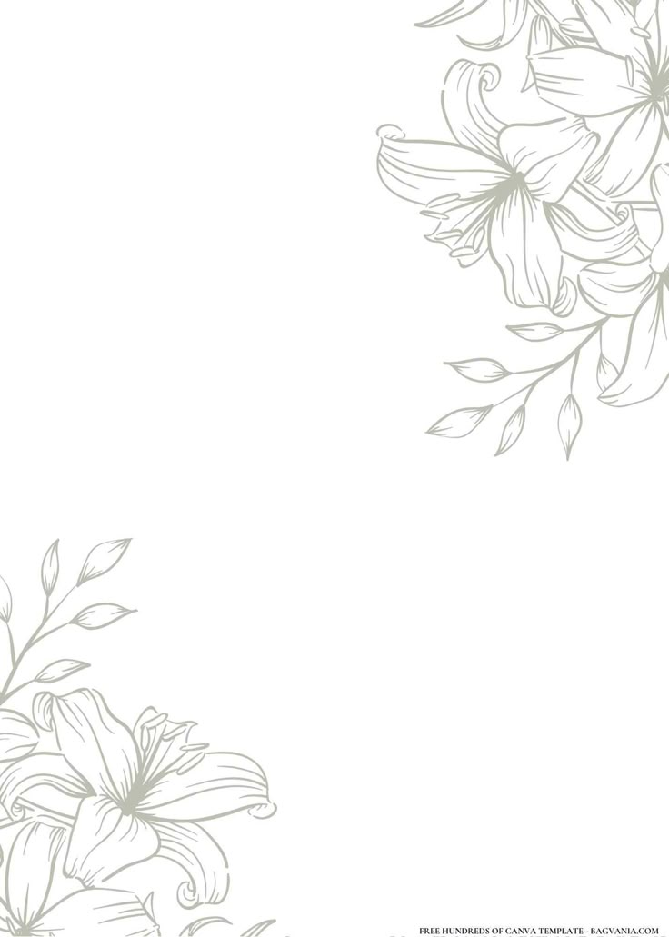 a drawing of flowers on a white background