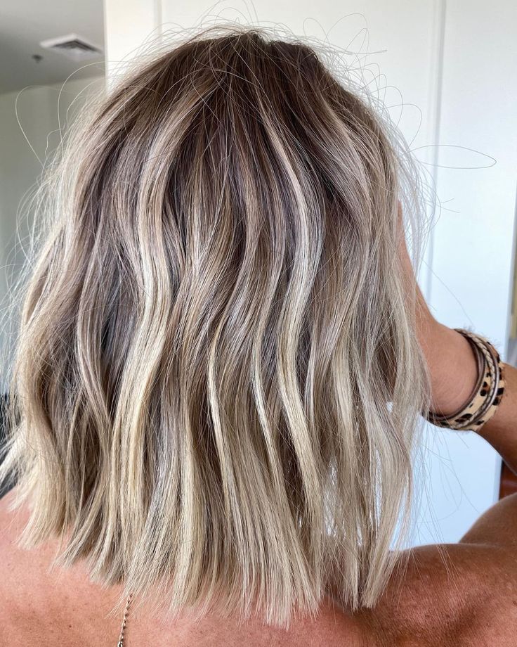 Bob Haircut With Soft Blonde Balayage, Shirt Blonde Balayage, Brunette To Blonde Root Melt, Highlights And Lowlights With Shadow Root, Fall Blonde Dimension, Short Hair Reverse Balayage, Ashy Highlights On Dark Hair Short, Full Head Foils Blonde On Brown Hair, Blonde Bob With Dimension