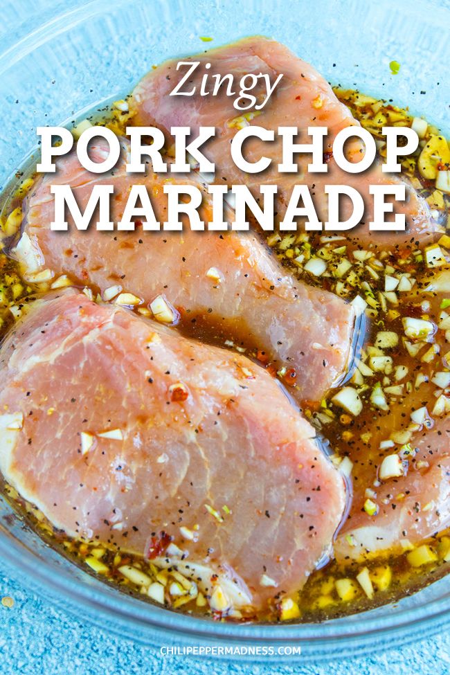 pork chop marinade in a glass bowl