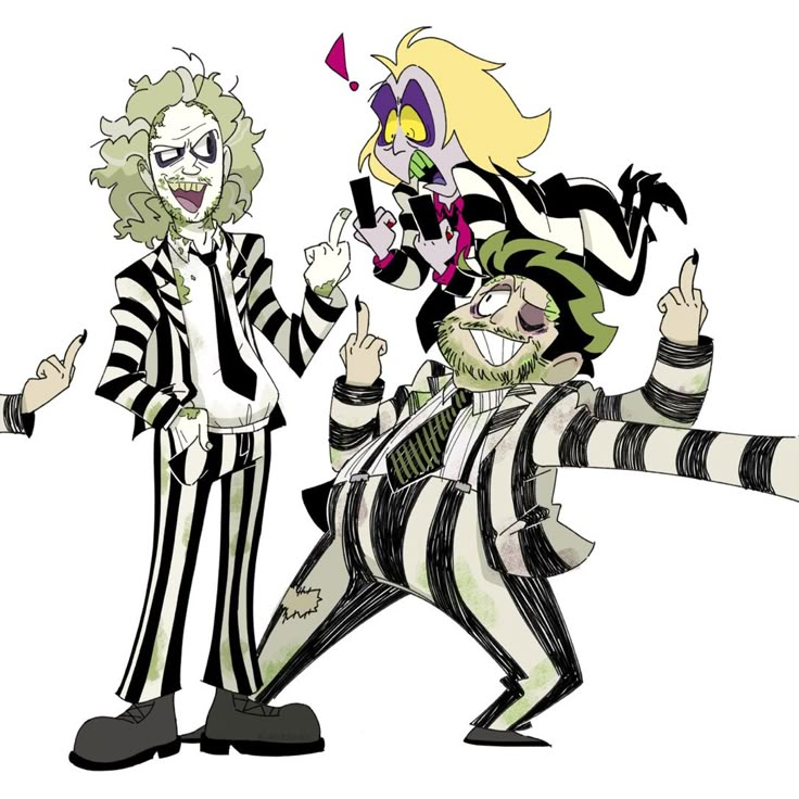 two cartoon characters dressed as clowns and one is pointing at the viewer with his finger