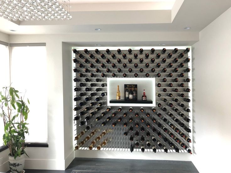 a wine rack in the middle of a room