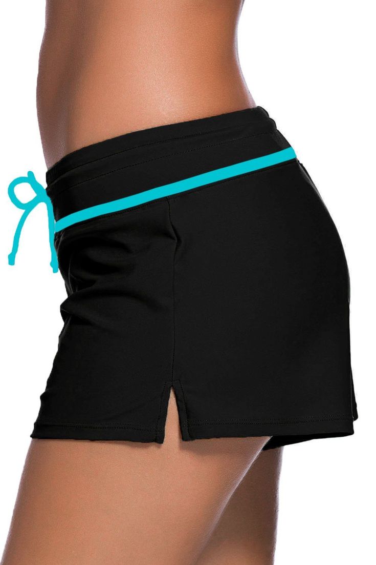 Look fabulous in this cute and elegant swim shorts. Large elastic waistband for tummy control. These are ultra comfortable. This super cute bikini bottom (with concealed briefs inside) is styled with you in mind for a relaxed but fashionable and flattering look. There is no underwire for extra comfort and a natural fit. Wear it with your favorite bikini top, tankini or rash guard top to complete the look. Pull On closure Package includes: 1 x swim shorts Flattering style for best look and comfor Tankini With Shorts, Swim Shorts Women, Sport Bikinis, Sports Crop Tops, Volley Ball, Tankini Swim Tops, Swim Tankini, Beach Swimwear, Blue Trim