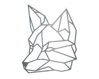 an animal's head made out of geometric shapes on a white background with the words,