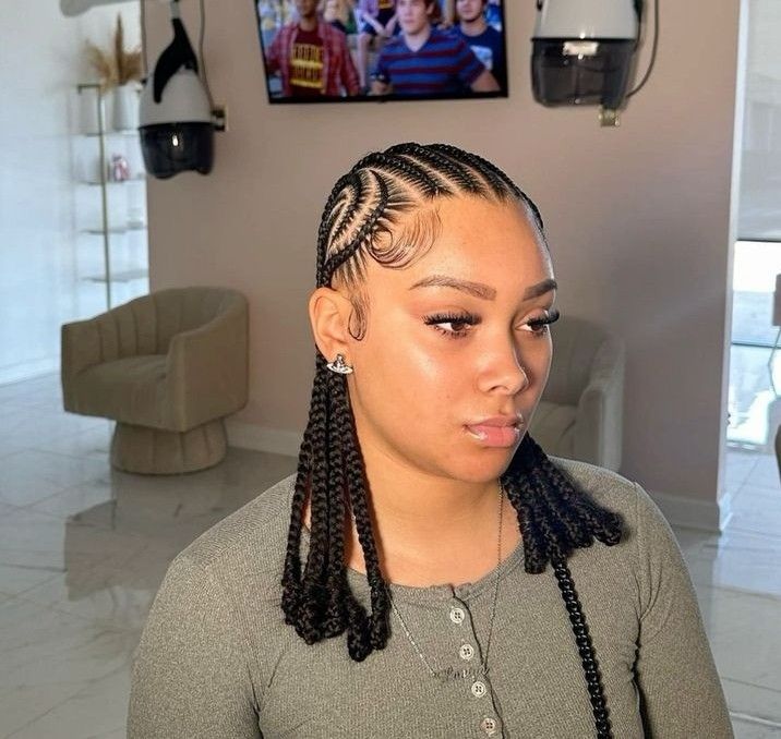 Conrow Braids Hairstyles All Back, Cornrows With Human Hair, Military Hairstyles For Black Women, All Back Cornrows Hairstyles, Back To School Hairstyles Braids, All Back Hairstyle, Cornrows Natural, Cornrows Natural Hair, Cornrows Braids For Black Women