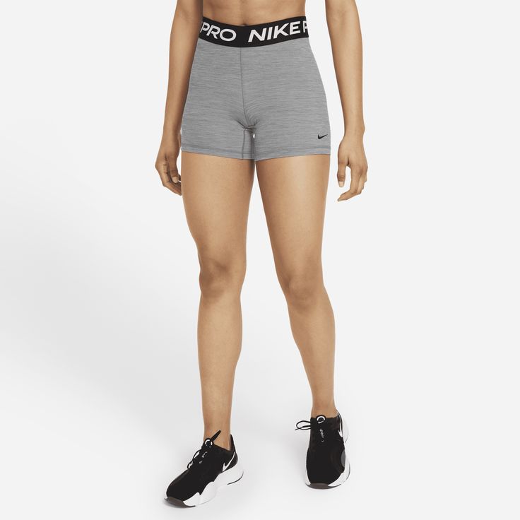 The Nike Pro 365 Shorts wrap you in stretchy fabric with Dri-FIT technology to keep you feeling supported and dry during intense workouts. This product is made with at least 50% recycled polyester fibers. Volleyball Needs, Grey Nike Pros, Gym Pilates, Nike Pro Shorts, Gym Fits, Women Volleyball, Shorts Nike, Dr Closet, Teenager Outfits