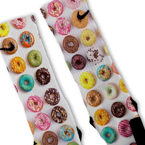 Doughnuts + Donuts Extreme Customized Nike Elite Socks Nike Elite Socks, Nike Socks, Basketball Socks, Custom Nike, Sock Game, Nike Elite, Nike Free Shoes, Elite Socks, Nike Shoes Outlet