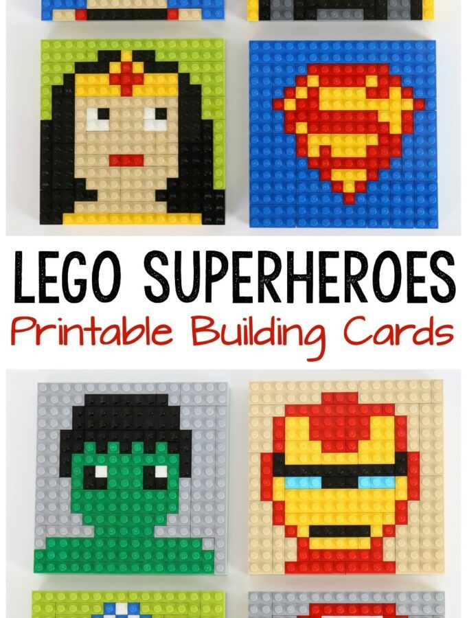 lego superheros printable building cards for kids to play with and learn how to make them