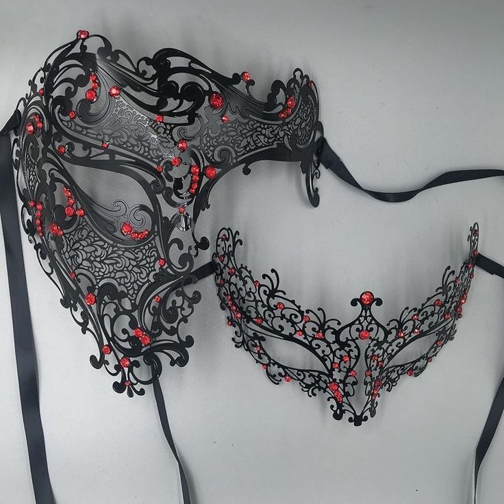 Red Mask Masquerade, Red Masquerade, Masks For Halloween, Couples Masquerade Masks, Black Masquerade Mask, Masquerade Wedding, Mascaras Halloween, Red Mask, Mardi Gras Costumes