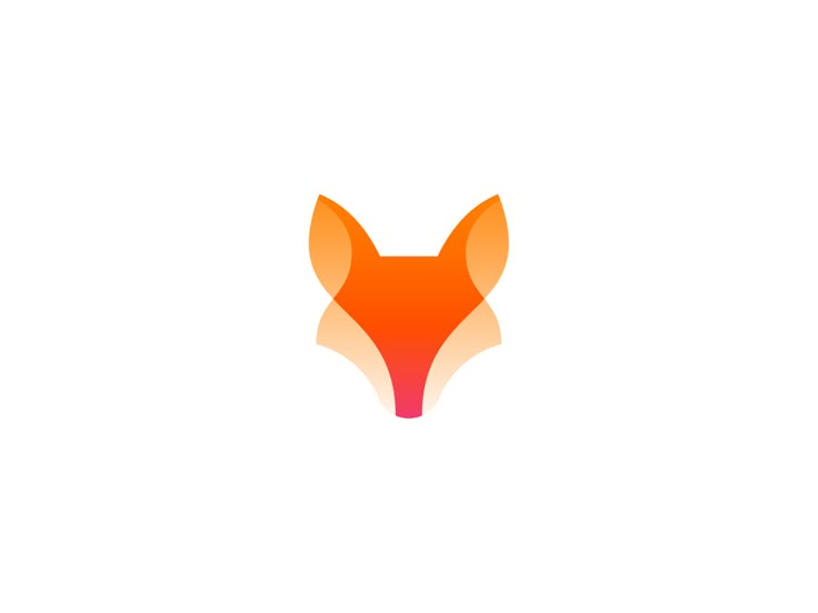 an orange fox's head on a white background