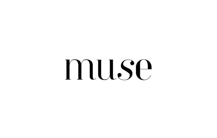 the word muse written in black on a white background