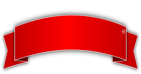 a red ribbon on a white background