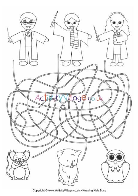 an activity sheet for children to learn how to find the right way out of the maze