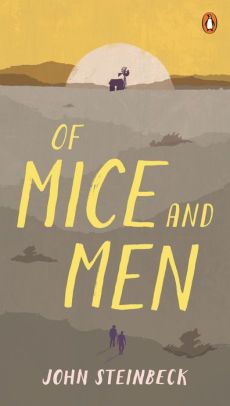 a book cover with the title of mice and men