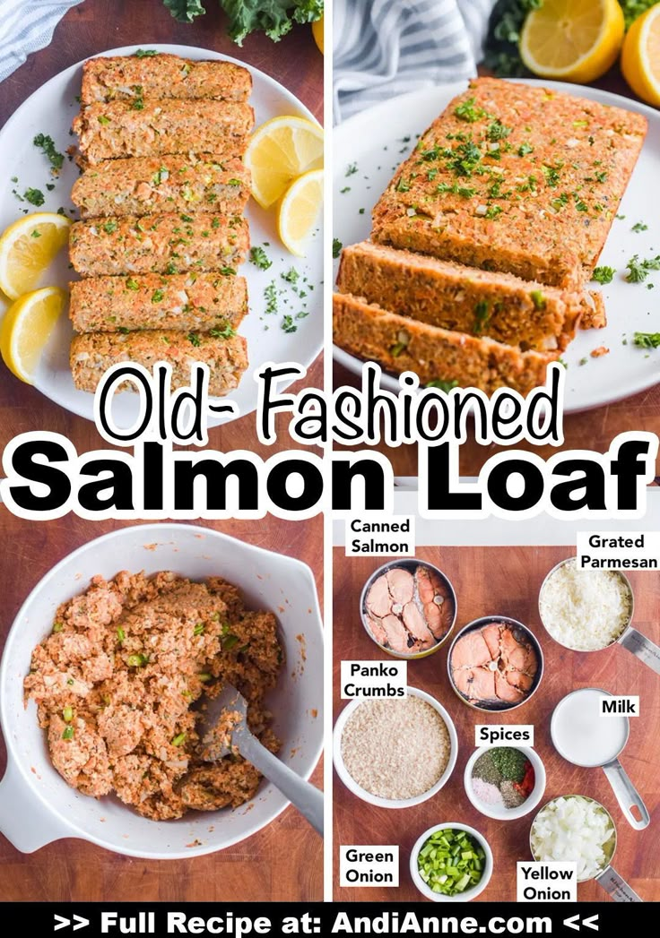 an image of salmon loaf recipe with instructions on how to make it in the slow cooker