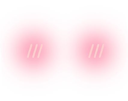 two pink circles with white lines in the middle