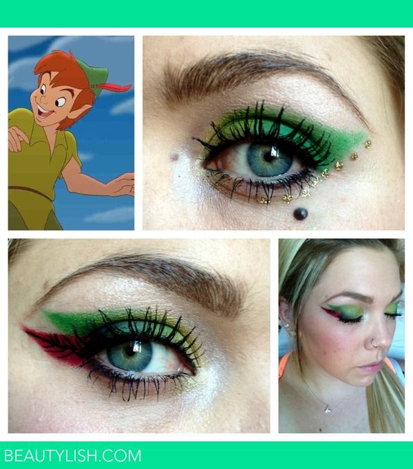 Gonna be Peter Pan for Halloween? Disney Eye Makeup, Disney Inspired Makeup, Disney Eyes, Nails Disney, Fantasy Make-up, Disney Makeup, Inspired Makeup, Super Nails, Crazy Makeup