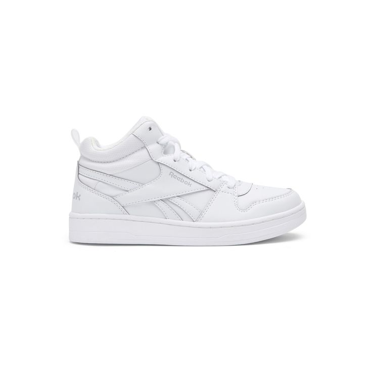 Help your kiddo step in the right direction by putting them in these stylish Reebok Royal Prime Mid 2.0 Kids' Sneakers. Click this FOOTWEAR GUIDE to find the perfect fit and more! DETAILS Synthetic leather upper Textile lining Treaded rubber outsole EVA midsole Synthetic footbed Round toe Lace-up closure Spot clean Imported NA Color: White. Gender: male. Reebok Royal, Reebok Sneakers, Kids Sneakers, Synthetic Leather, Boys Shoes, Athletic Shoes, Shoes Mens, Leather Upper, Shoes Sneakers