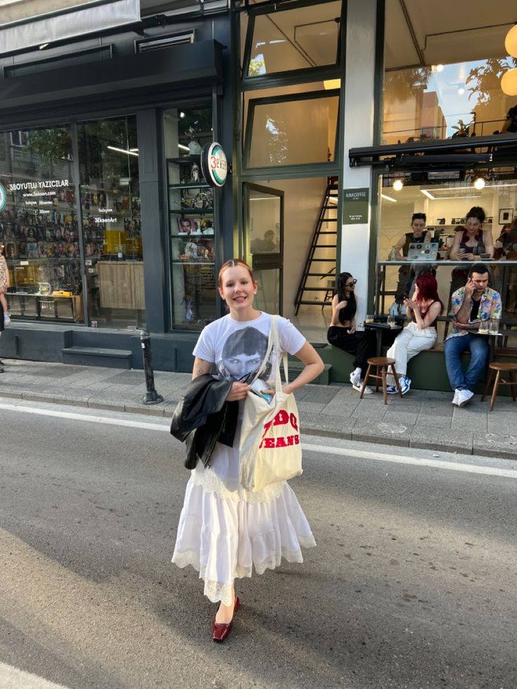 Ballet Flat Mary Janes, Long Skirt Ballet Flats, Long Skirts Street Style, Red Mary Janes Aesthetic, Red Mary Janes Outfit Aesthetic, Skirt And Ballet Flats Outfit, Ballet Flats With Skirt, Mary Jane Flats Outfits, Flat Mary Janes Outfit