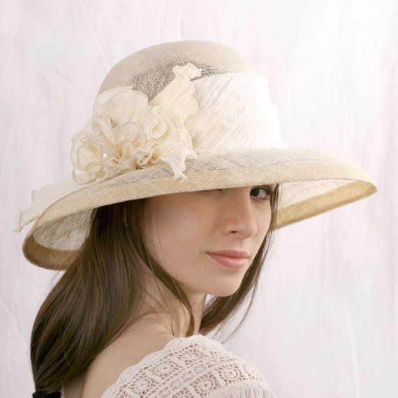 Cream wedding hat widebrim bridal hat Melbourne cup hat Cream Fedora Panama Hat For Kentucky Derby, Chic Beige Panama Hat For Garden Party, Fitted Wide Brim Straw Hat For Wedding, Elegant Cream Fedora Hat, Elegant Adjustable Straw Hat For Weddings, Elegant Cream Fedora Panama Hat, Elegant Cream Panama Hat With Flat Brim, Chic Beige Straw Hat For Garden Party, Elegant White Brimmed Panama Hat