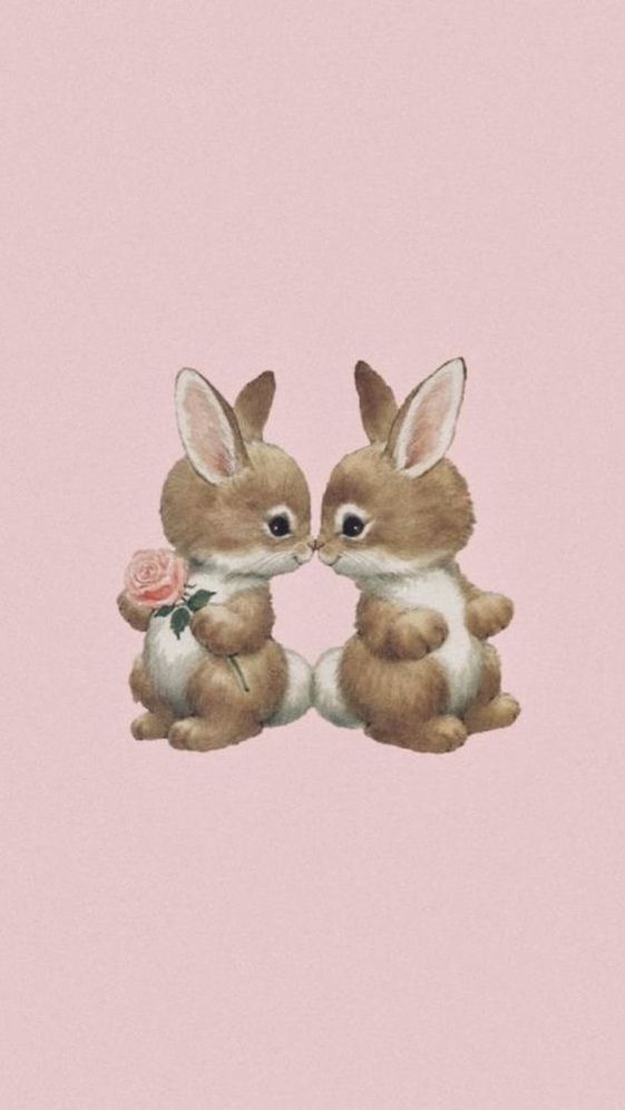 coquette aesthetic wallpaper: cute bunny duo Coquette Aesthetic Wallpaper, Coquette Wallpapers, Coquette Wallpaper, Cocoppa Wallpaper, Bunny Wallpaper, Heart Flutter, The Beauty Of Life, Beauty Of Life, Cute Patterns Wallpaper