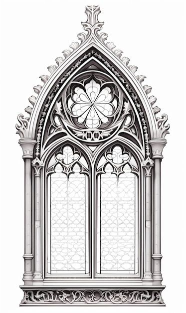 an architectural drawing of a gothic window