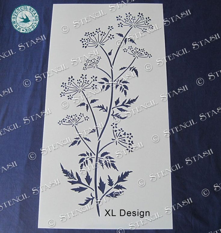 the stencil design is designed to look like a plant with leaves and flowers on it