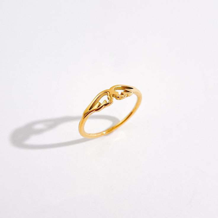 18K Gold Plated Stainless Steel Water Safe Hypoallergenic Anti-Tarnish Rust Free Elegant Gold Hypoallergenic Rings, Elegant Hypoallergenic Gold Ring, Gold Infinity Ring As Gift, Gold Hypoallergenic Formal Rings, Formal Hypoallergenic Gold Rings, Hypoallergenic Gold Rings For Formal Events, Wing Ring, The Wing, Steel Water