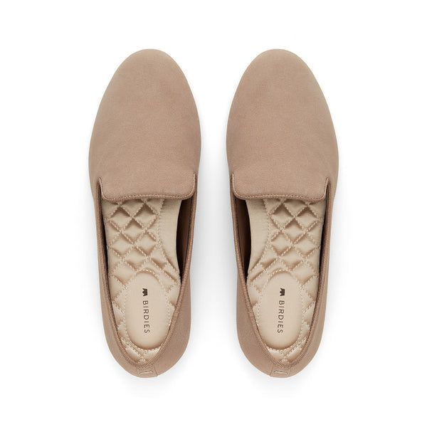 Birdies Shoes, Work Shoes Women, Women Crafts, Leather Slide Sandals, Suede Flats, Professional Attire, Comfortable Flats, Starling, Tan Suede