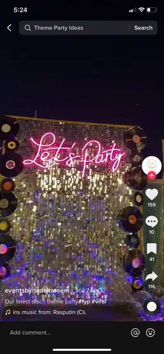 an image of a neon sign that says let's party