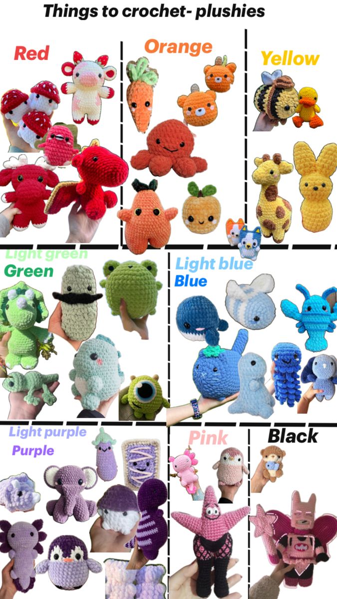 there are many different crocheted animals that can be used to make stuffed animals