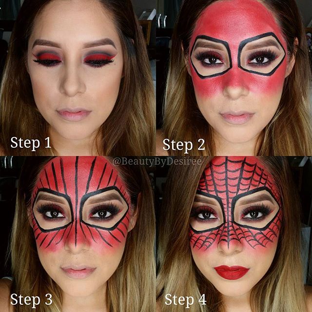 Spider Man Makeup, Gumball Machine Halloween Costume, Spiderman Makeup, Makeup Witch, Modest Halloween Costumes, Carnaval Make-up, Make Up Diy, Makeup Zombie, Makeup For Halloween