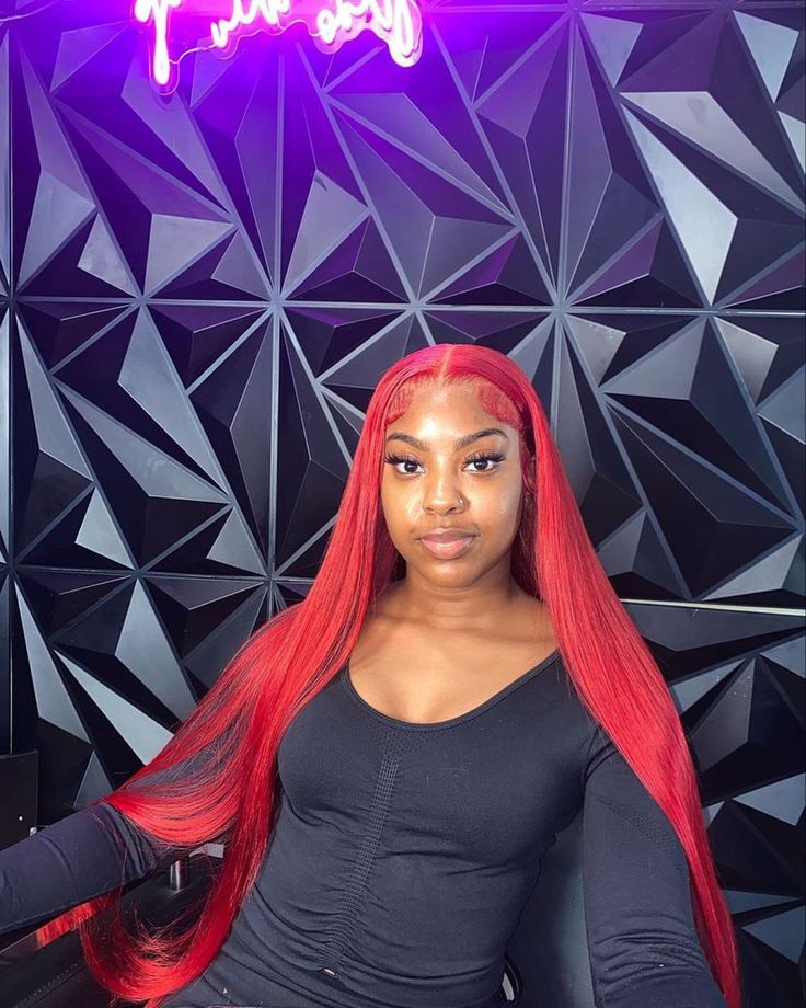 Straight Red Wig For Black Women, Red Lace Front Wigs Straight, Red 30 Inch Wig, Red Middle Part Wig Straight, Red Lace Front Wigs Middle Part, Red Hair Lace Frontal, Red Middle Part Wig Black Women, Red Buss Down Middle Part, Red Lace Front Wigs Black Women