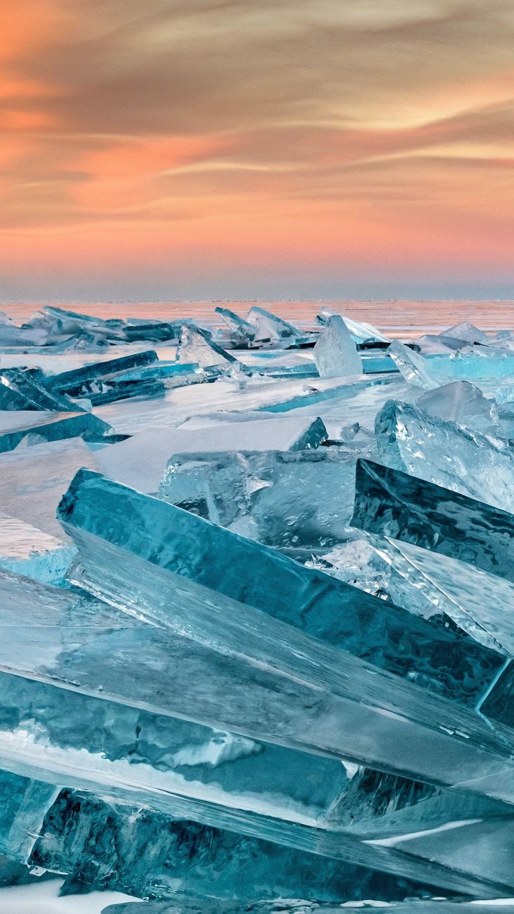 the ice is melting and it looks like they are floating in the ocean or on land