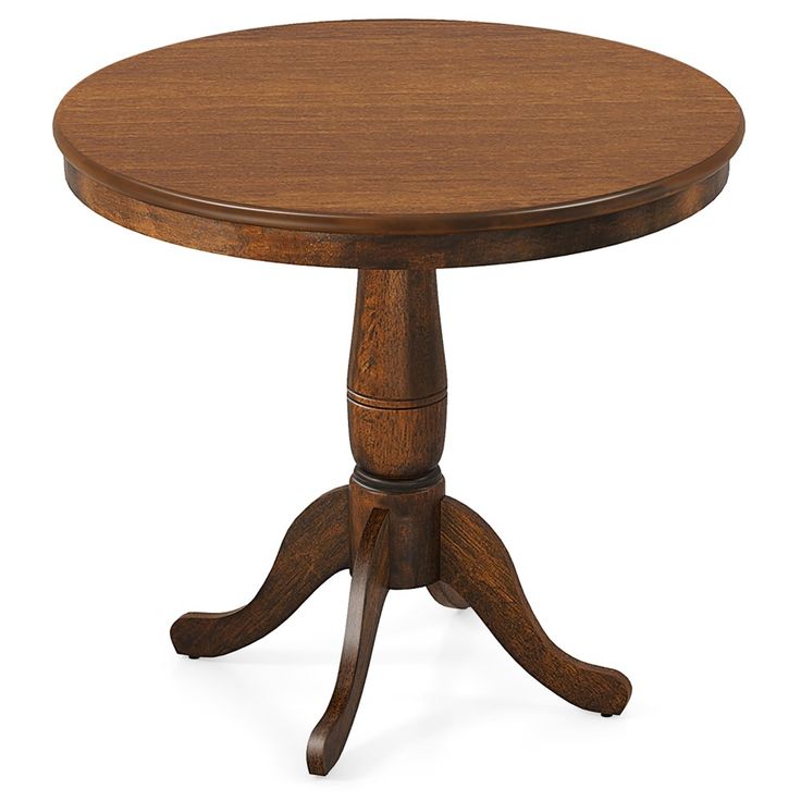 a round wooden table with two legs and an end table on one side, in the middle