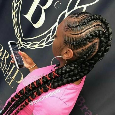 Fishbone Braids For Black Women, Big Cornrows Hairstyles, Large Braids, One Braid, Lemonade Braids Hairstyles, Two Braid Hairstyles, Black Hair Updo Hairstyles, Braids For Black, Kid Braid Styles