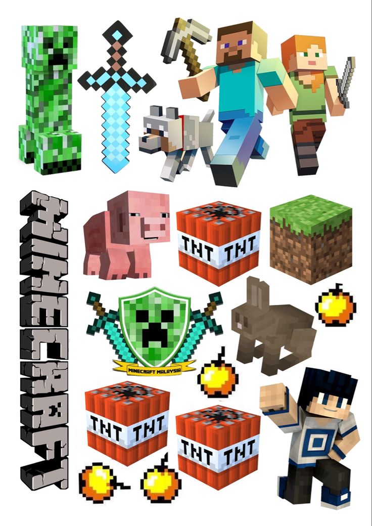 an image of minecraft characters in different poses with the words that tmt on them