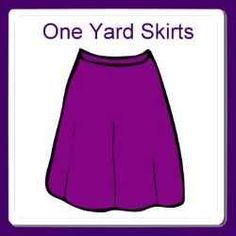 a purple skirt with the words one yard skirts on it and an image of a woman's skirt