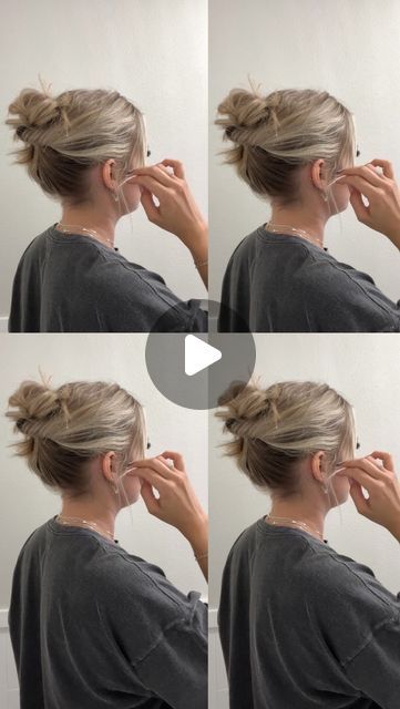 Oregon Coast Extensions on Instagram: "elevate your messy bun❤️‍🔥❤️‍🔥
#easyhairstyles #shorthairideas #quickupdo #hairhacks" Loose Bun Tutorial, Easy Messy Bun For Short Hair, Messy Bun Tutorial For Short Hair, Short Hairstyles Updo, Bun For Short Hair, Messy Bun For Short Hair, Hairstyles For Beach, Short Hair Updo Tutorial, Messy Bun Tutorial